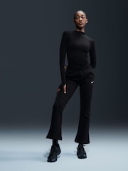 Nike Black Phoenix Fleece Mid Rise Flared Joggers - Image 1 of 5