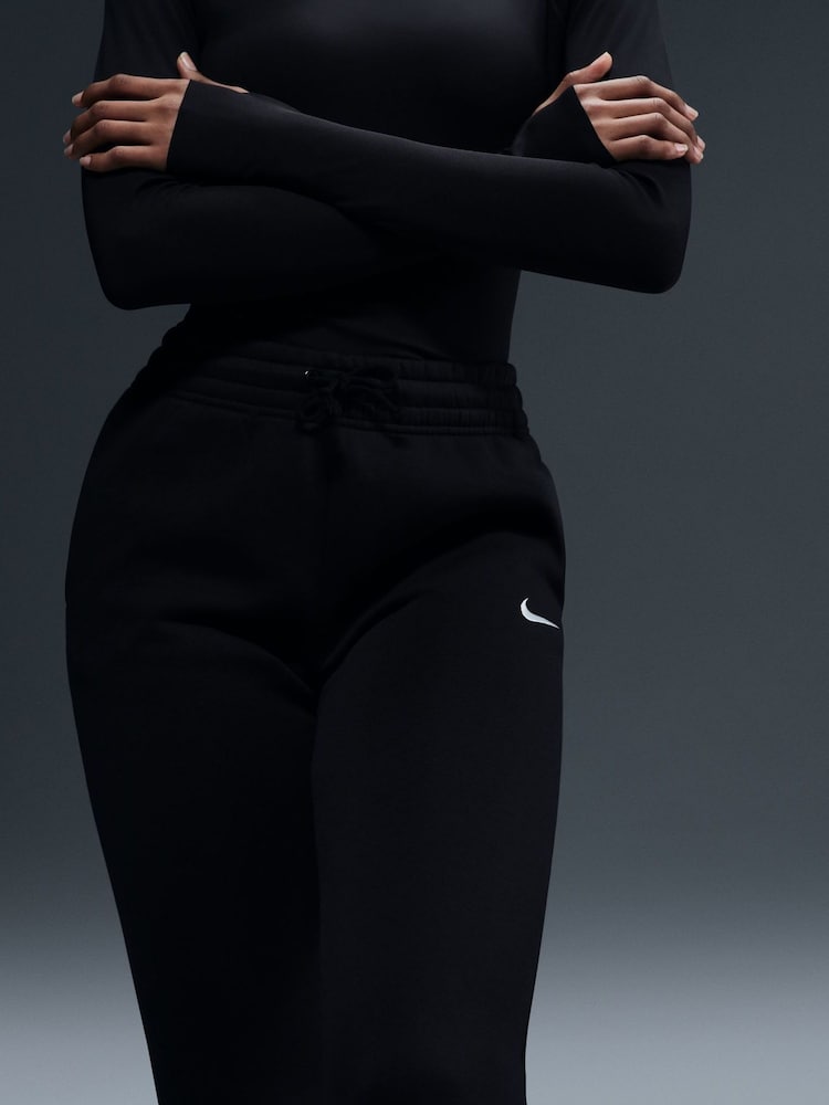 Nike Black Phoenix Fleece Mid Rise Flared Joggers - Image 3 of 5