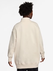 Nike Cream Phoenix Fleece Varsity Over-Oversized Logo Quarter-Zip Sweatshirt - Image 2 of 5