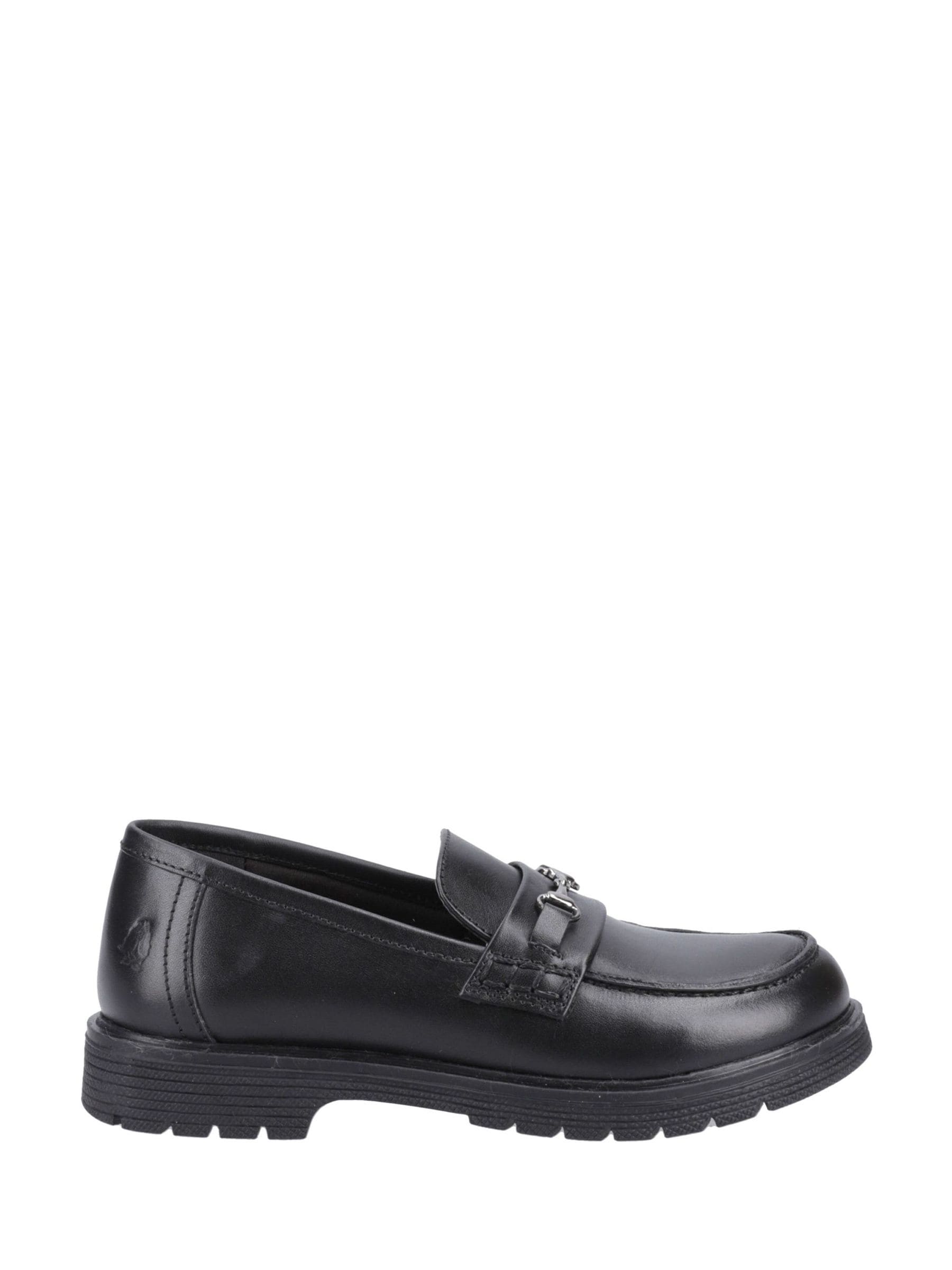Hush Puppies Unisex Black Lydia Leather Youth Loafers Uk Size 6 - Image 2