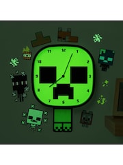 Minecraft Creeper Glow In The Dark Wall Clock - Image 2 of 3