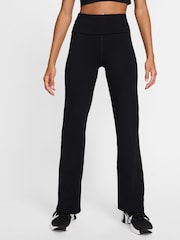 Nike Black One High Waisted Fold Over Flared Leggings - Image 4 of 11