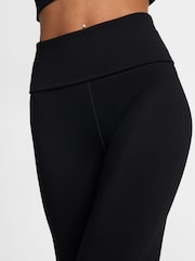 Nike Black One High Waisted Fold Over Flared Leggings - Image 7 of 11
