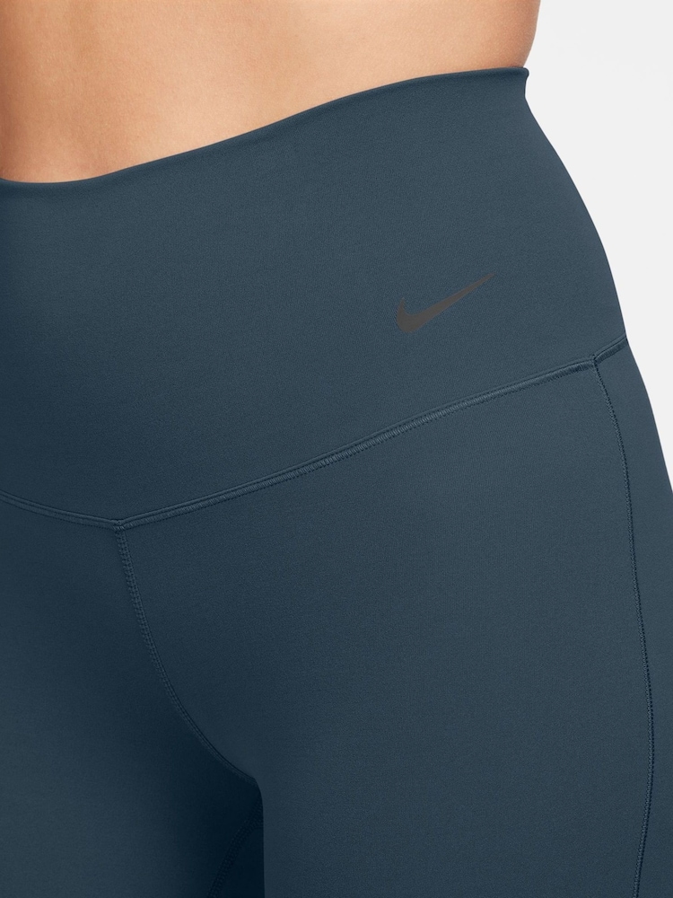 Синий - расклешенные леггинсы с мягкой поддержкой Nike Zenvy - Изображение 3 из 3
