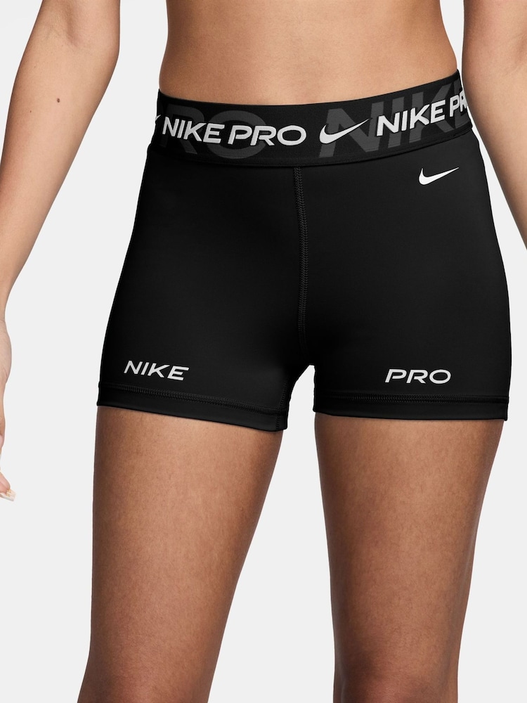 Nike Black Pro Dri-FIT Mid Rise 3 Cycling Shorts - Image 1 of 4