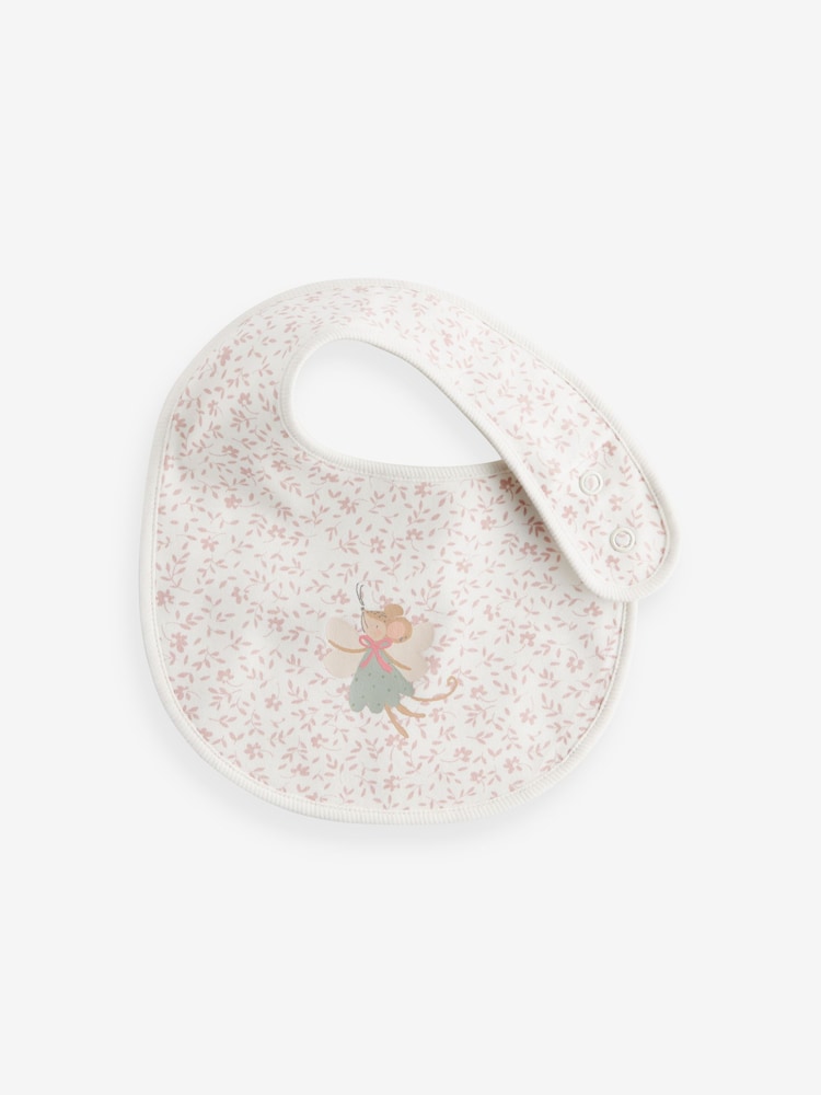 Pink Baby 100% Cotton Bibs 5 Pack - Image 2 of 6