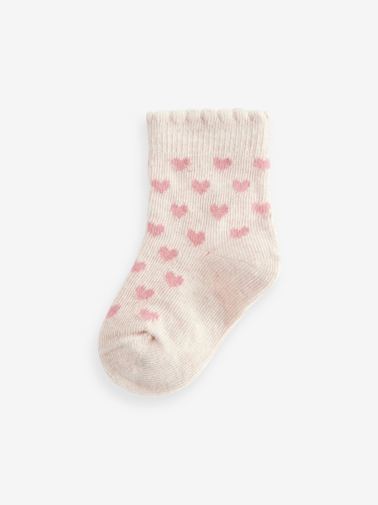 Pink Heart Stripe Baby Socks 5 Pack (0mths-2yrs) - Image 5 of 6