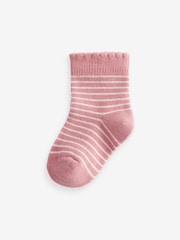 Pink Heart Stripe Baby Socks 5 Pack (0mths-2yrs) - Image 6 of 6
