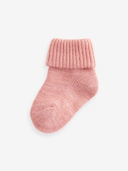 Pink Roll Top Baby Socks 4 Pack (0mths-2yrs) - Image 2 of 5