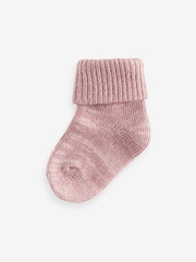 Pink Roll Top Baby Socks 4 Pack (0mths-2yrs) - Image 4 of 5