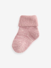 Pink Roll Top Baby Socks 4 Pack (0mths-2yrs) - Image 5 of 5