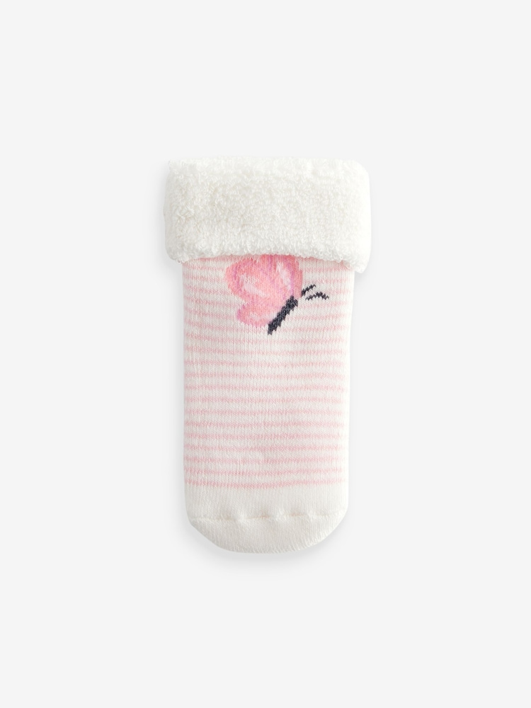 Pink Towelling Character Socks 4 Pack (0mths-2yrs) - Image 2 of 5