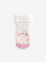 Pink Towelling Character Socks 4 Pack (0mths-2yrs) - Image 4 of 5