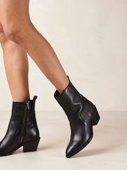 Alohas Black Austin Leather Cowboy Boots - Image 2 of 3