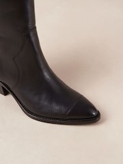 Alohas Black Austin Leather Cowboy Boots - Image 3 of 3