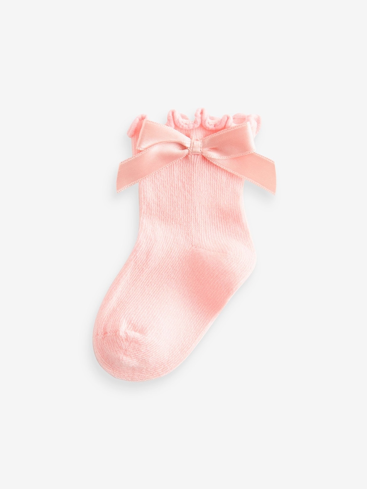 Pink Bow Baby Socks 5 Pack (0mths-2yrs) - Image 3 of 4