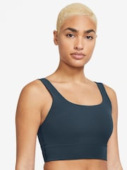 Nike Armory Navy Zenvy Medium-Support Padded Longline Sports Bra - Image 1 of 3