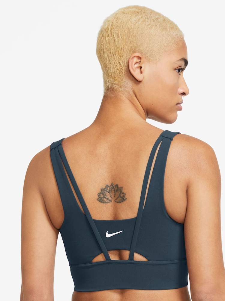 Nike Armory Navy Zenvy Medium-Support Padded Longline Sports Bra - Image 2 of 3