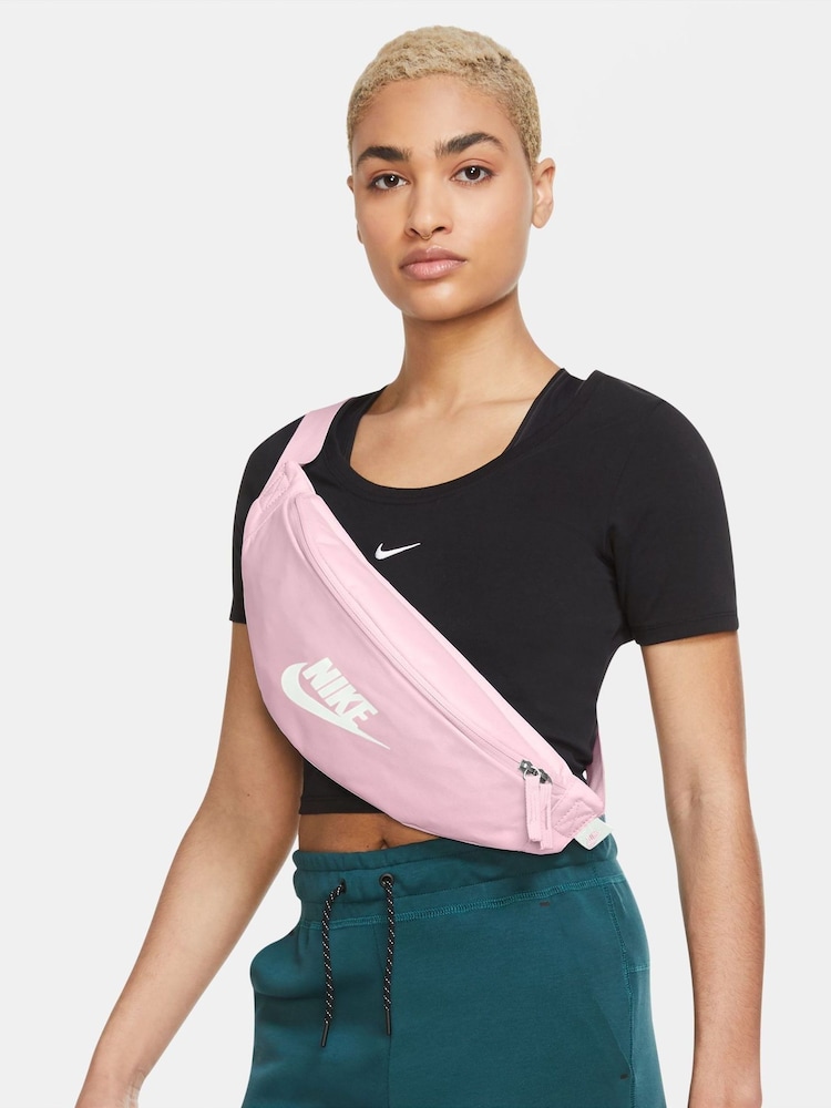 Nike Pink Heritage Waistpack Bag (3L) - Image 1 of 8 Nike Pink Heritage Waistpack Bag (3L) - Image 1 of 8