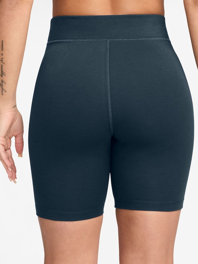 Nike Armory Navy Classic High Waisted 8" Cycling Shorts - Image 2 of 4