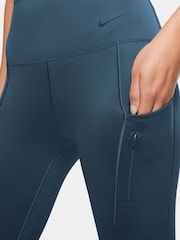 Nike Armory Navy Premium Go Firm Support High Waisted Full Length Leggings With Pockets - Image 3 of 4