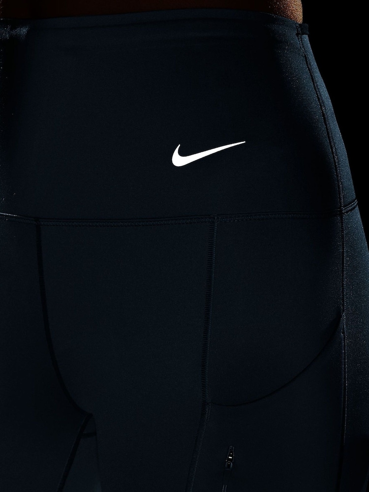 Nike Armory Navy Premium Go Firm Support High Waisted Full Length Leggings With Pockets - Image 4 of 4
