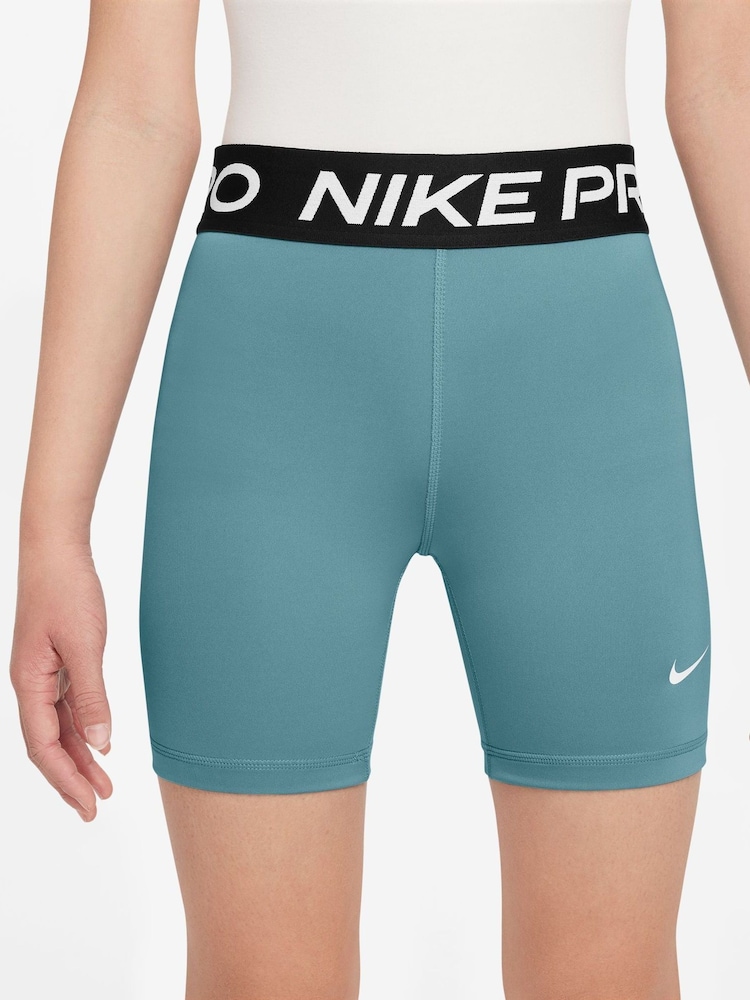 Nike Turquoise 5 Inch Dri-FIT Pro Shorts - Image 1 of 4