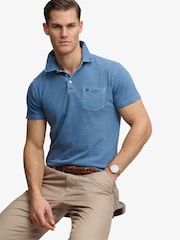 SUPERDRY Classic Cotton Linen Polo Shirt - Larawan 1 ng 5