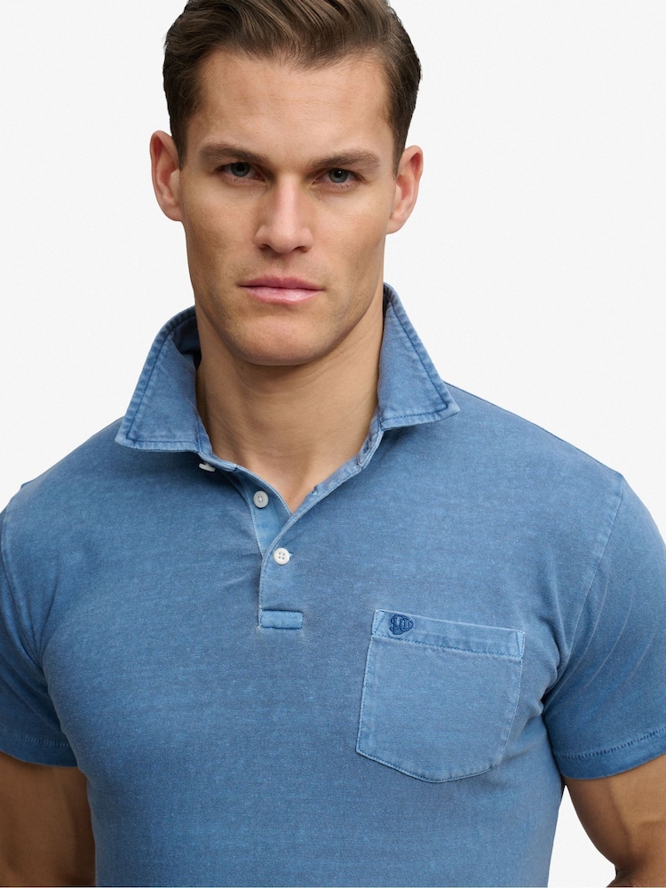 SUPERDRY Classic Cotton Linen Polo Shirt - Larawan 5 ng 5