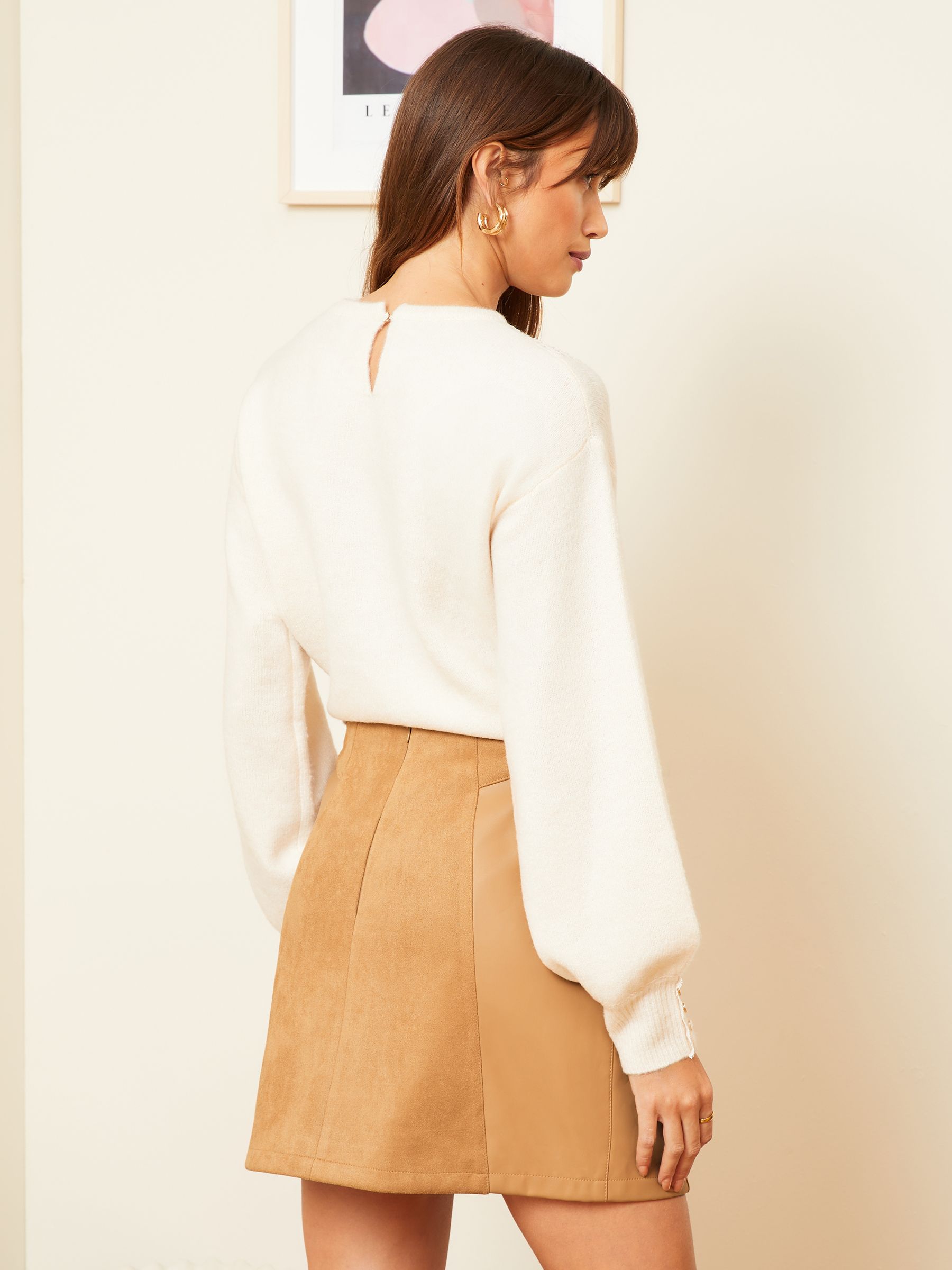 Tan leather mini skirt uk cheap
