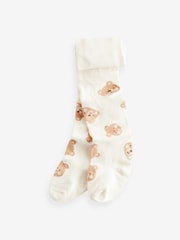 Cream/Oatmeal Bear Baby Tights 2 Pack (0mths-2yrs) - Image 2 of 3