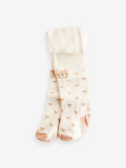 Cream/Oatmeal Bear Baby Tights 2 Pack (0mths-2yrs) - Image 3 of 3