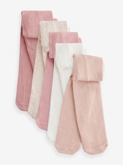 Pink Baby Tights 5 Pack (0mths-2yrs) - Image 1 of 6