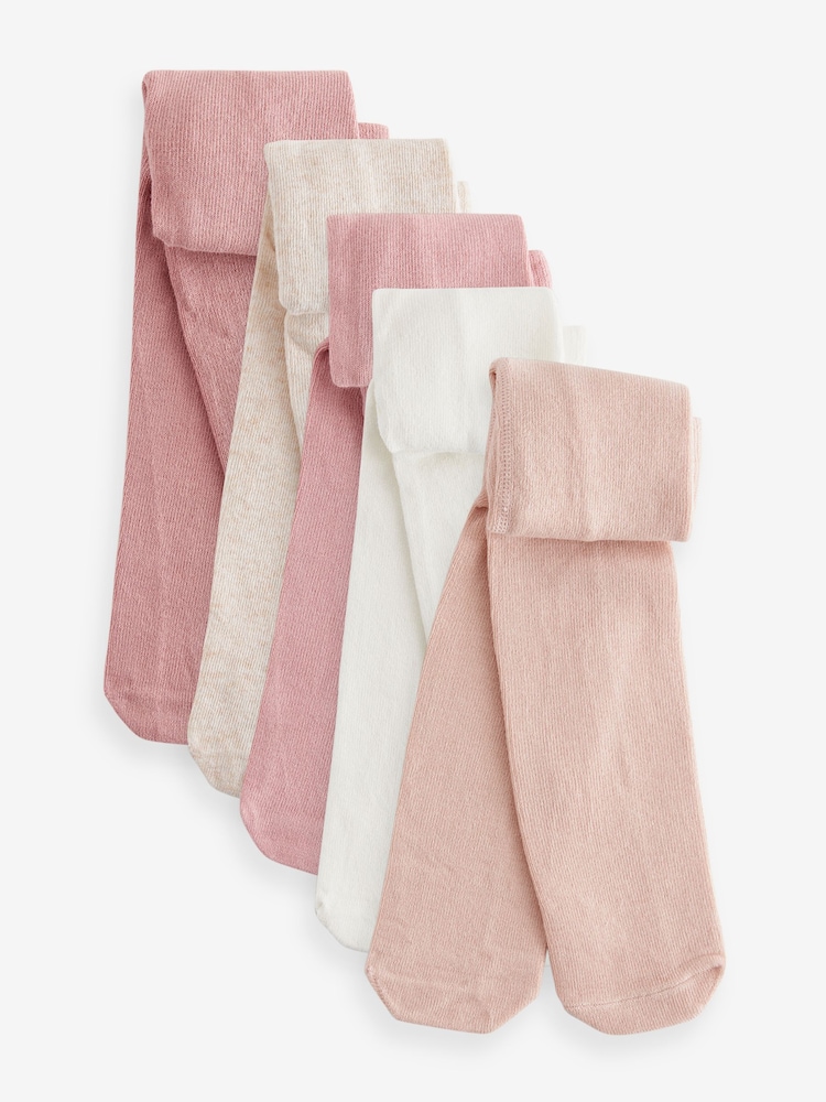 Pink Baby Tights 5 Pack (0mths-2yrs) - Image 1 of 6