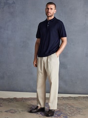 Navy Regular Fit Signature Knitted Polo Shirt - Image 2 of 8
