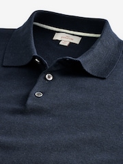 Navy Regular Fit Signature Knitted Polo Shirt - Image 7 of 8