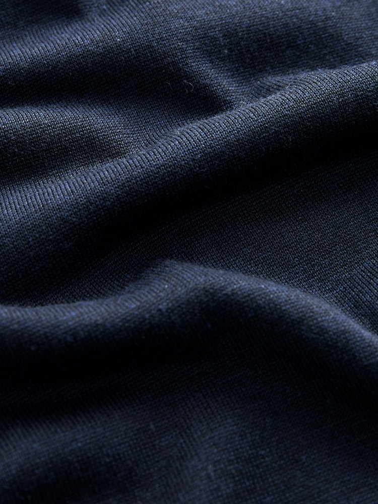 Navy Regular Fit Signature Knitted Polo Shirt - Image 8 of 8