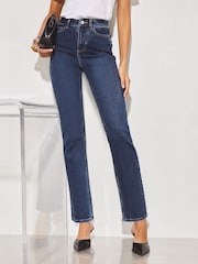 Lipsy Dark Blue Sculpt High Waist Straight Leg jeans - Image 3 of 4