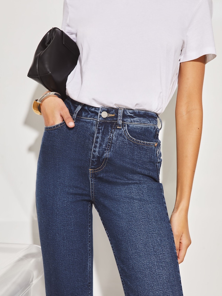 Lipsy Dark Blue Sculpt High Waist Straight Leg jeans - Image 4 of 4