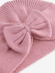 Pink Baby Knitted Bow Turban Hat (0mths-3yrs) - Image 2 of 3