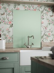 Laura Ashley Eau de Nil Glass Kitchen Splashback 60x75cm - Image 1 of 6