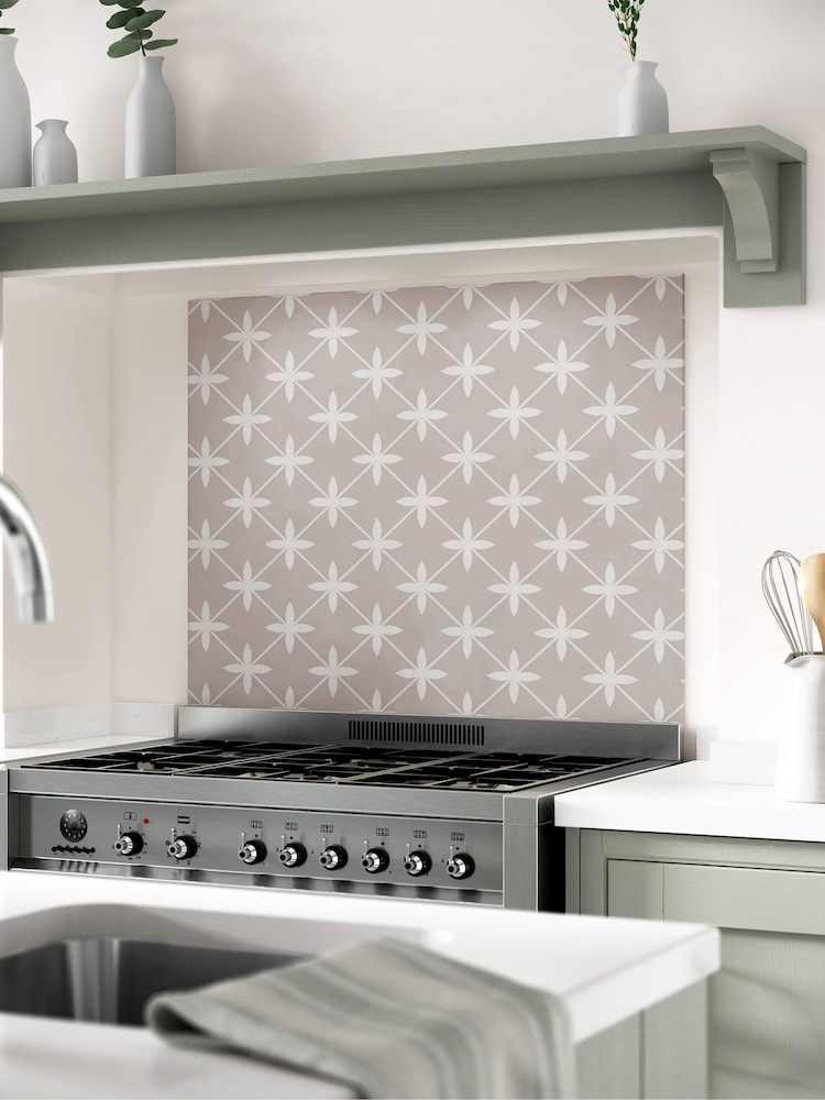 Laura Ashley Dove Grey Wicker Glass Splashback 60x75cm - Image 1 of 5