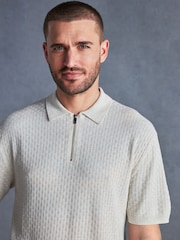Ecru White Signature Regular Textured Polo Shirt - Image 1 of 7