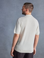Ecru White Signature Regular Textured Polo Shirt - Image 4 of 7