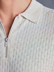 Ecru White Signature Regular Textured Polo Shirt - Image 5 of 7