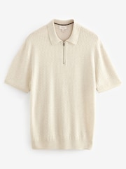Ecru White Signature Regular Textured Polo Shirt - Image 6 of 7