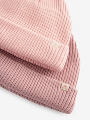 Pink Baby Beanie Hats 2 Pack (0mths-2yrs) - Image 6 of 6