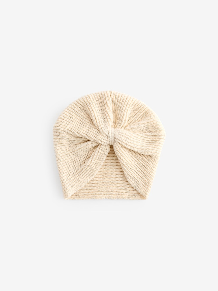 Cream - Pletena kapa turban za dojenčke (0 mesecev-3 let) - Slika 2 iz 3 Cream - Pletena kapa turban za dojenčke (0 mesecev-3 let) - Slika 2 iz 3