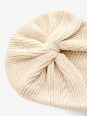 Cream Baby Knitted Turban Hat (0mths-3yrs) - Image 3 of 3