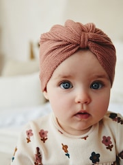 Pink Baby Knitted Turban Hat (0mths-2yrs) - Image 1 of 4